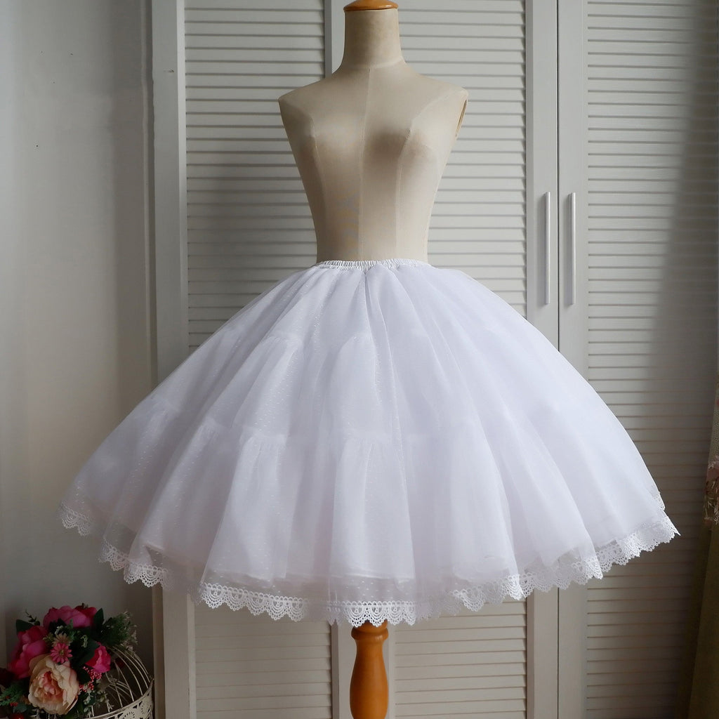 Enagua Lolita evasé de 5 capas y 60 metros de tejido, 55 cm (21,7 pulgadas) - Blanco, varios modelos