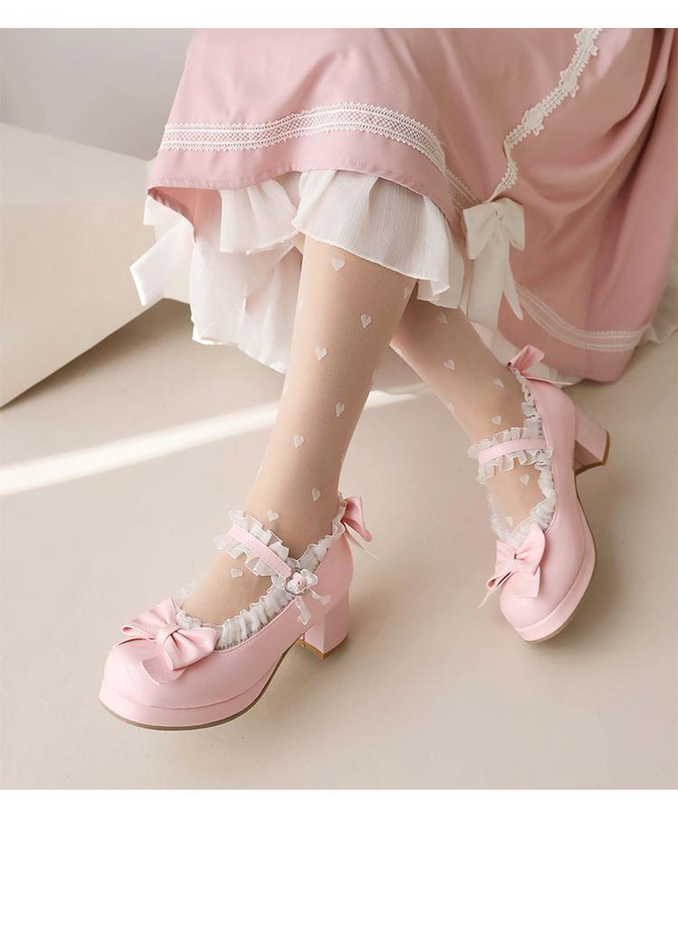 Yana - Rainbow Yana - Zapatos Lolita dulces con encaje y lazos - varios colores y modelos