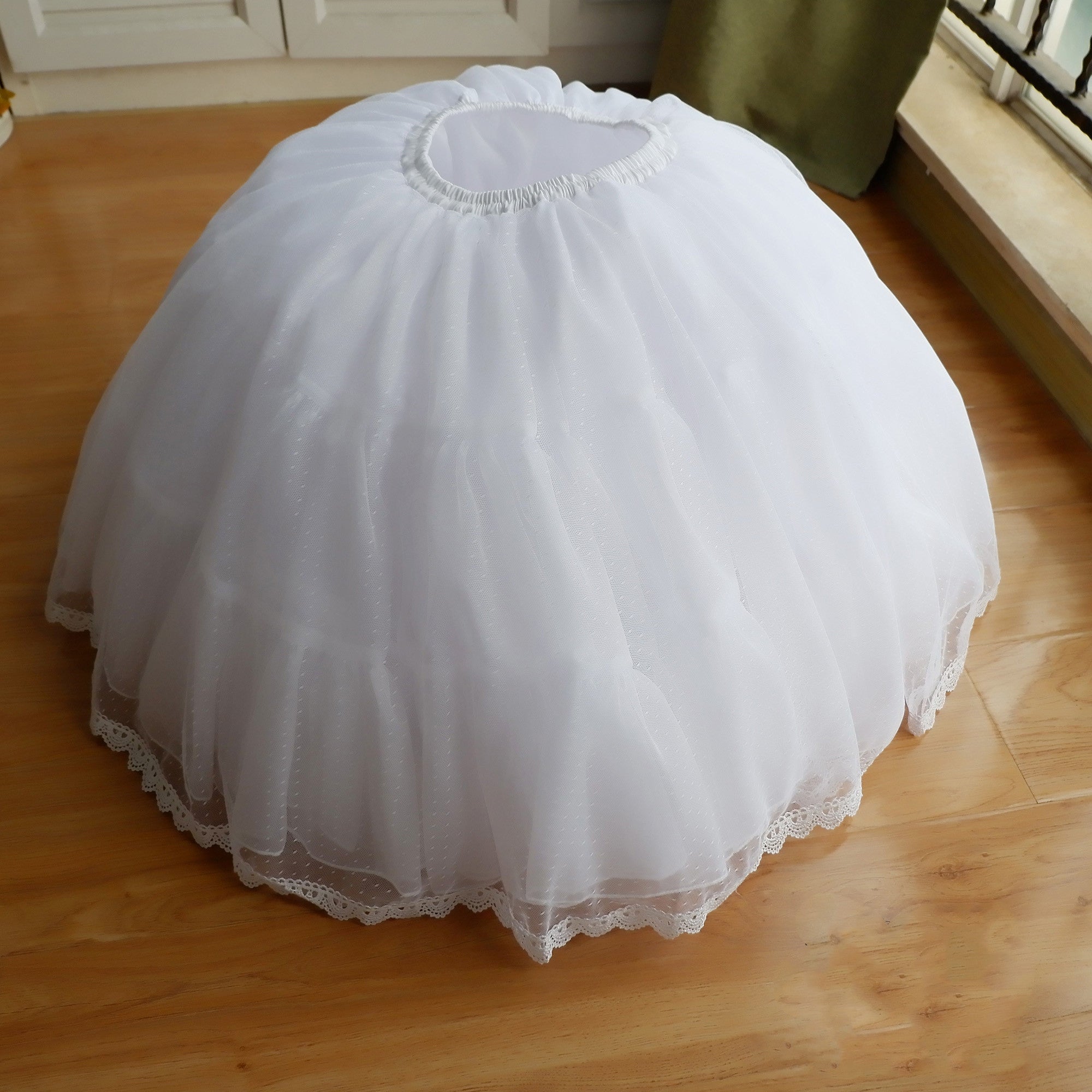 Enagua Lolita evasé de 5 capas y 60 metros de tejido, 55 cm (21,7 pulgadas) - Blanco, varios modelos