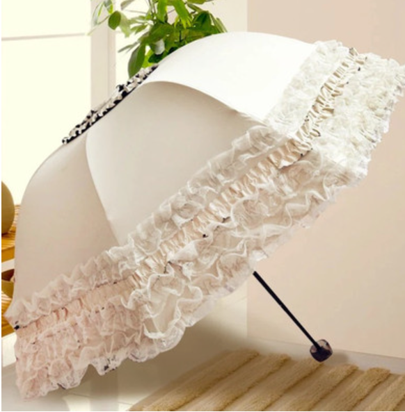 Sombrilla Lolita de princesa con protección solar y volantes de encaje - varios colores y modelos