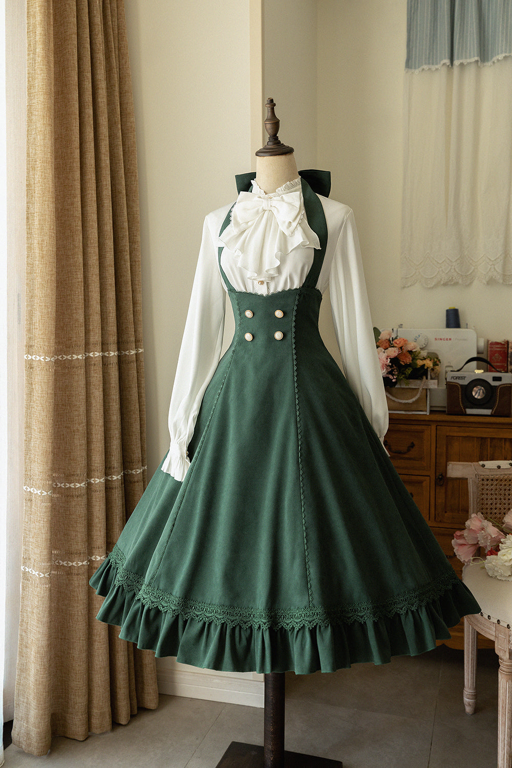 South of the Forest - Vestido JSK Lolita clásico vintage con cuello halter y blusa de estilo francés - varios colores y modelos