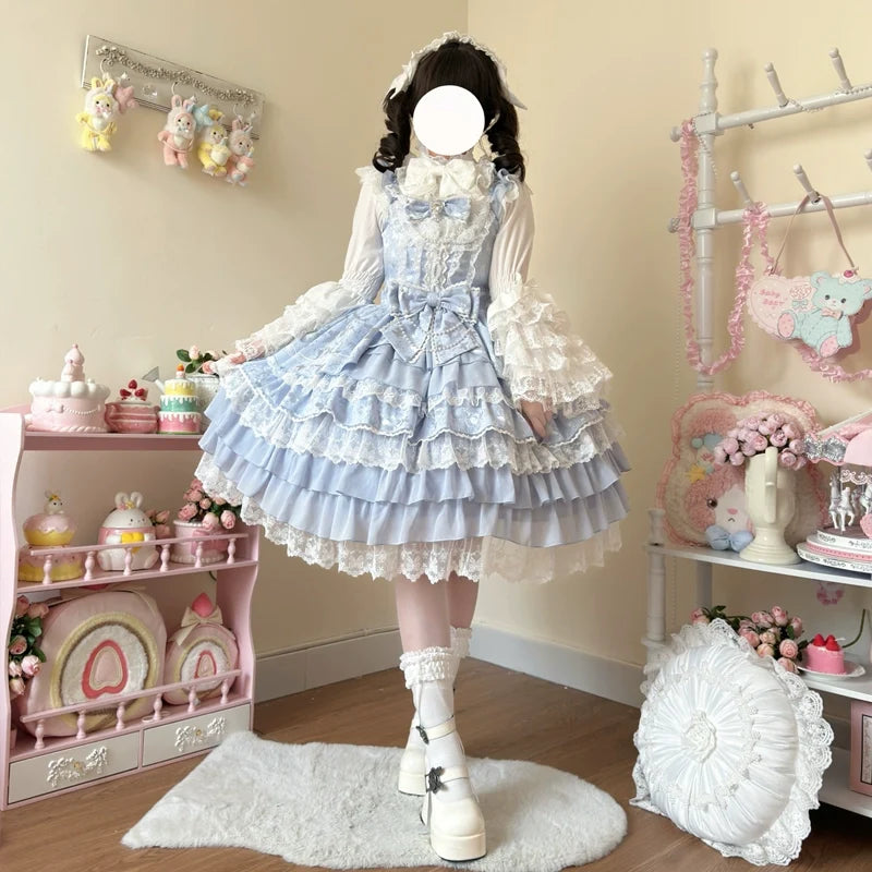 Love Feathered Bond - Vestido JSK Lolita dulce de novia y blusa con mangas hime - varios colores y modelos