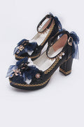 One Night - Zapatos Lolita nupciales brillantes de PU con tacón alto y grueso - varios colores y modelos
