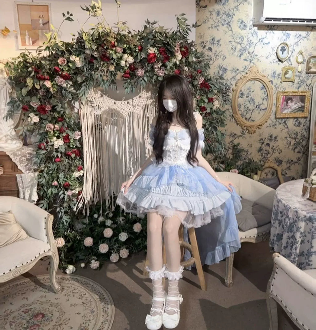 Rose Tale - Vestido JSK Lolita dulce de jacquard con caída de ensue?o - varios colores y modelos