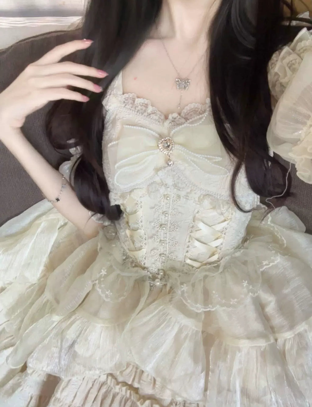 Rose Tale - Vestido JSK Lolita dulce de jacquard con caída de ensue?o - varios colores y modelos