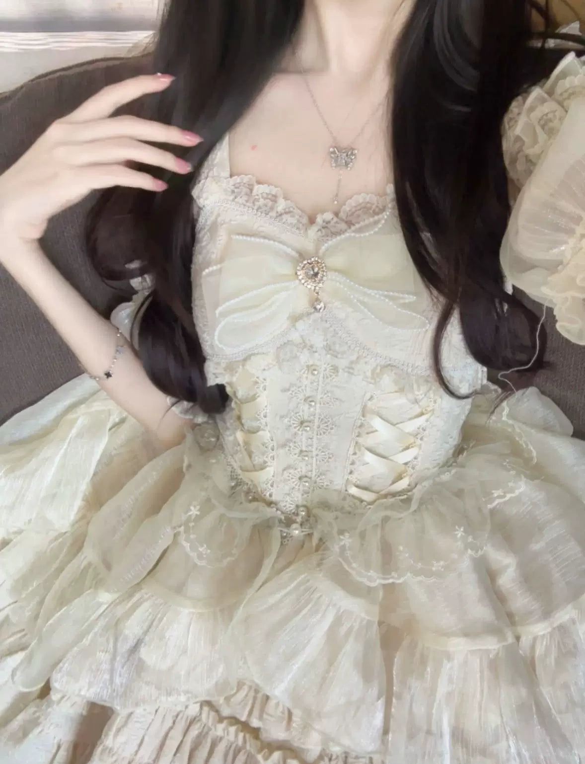 Rose Tale - Vestido JSK Lolita dulce de jacquard con caída de ensue?o - varios colores y modelos