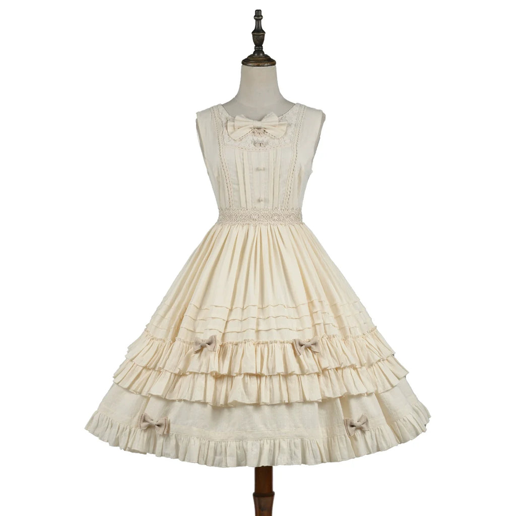 Girl Nelly - Elegante vestido Lolita de tirantes y color liso