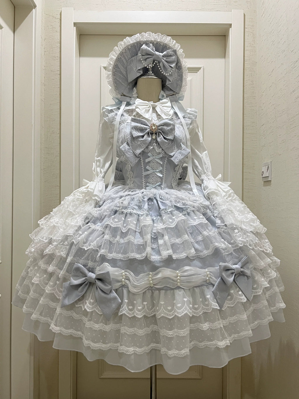 Dream Prelude - Conjunto de vestido JSK Lolita de princesa con encaje escalonado - varios colores y modelos
