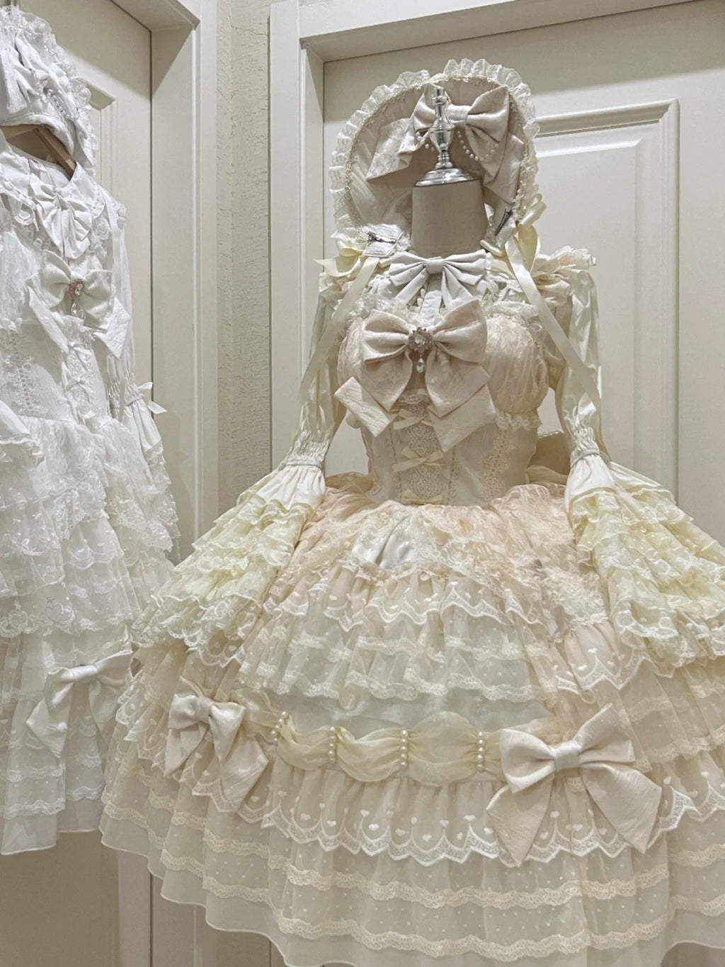 Dream Prelude - Conjunto de vestido JSK Lolita de princesa con encaje escalonado - varios colores y modelos