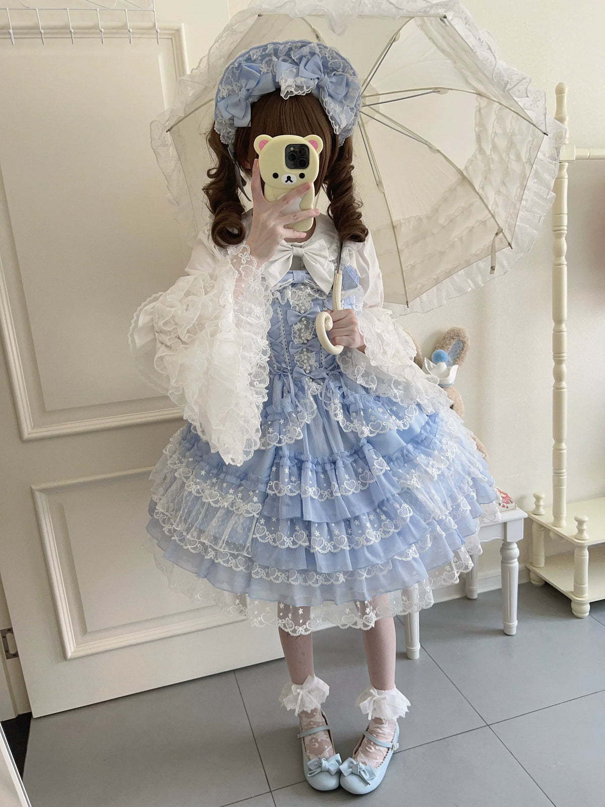 Love Overture - Vestido JSK Lolita dulce con volantes escalonados y encaje de corazones - varios colores y modelos