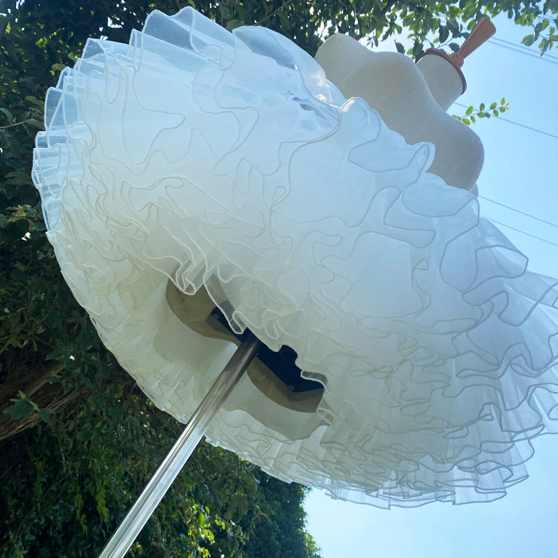 Enagua Lolita blanca de corte evasé