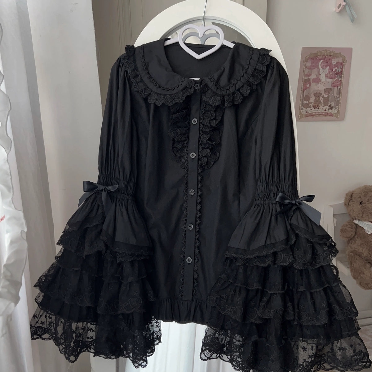 Love Overture - Vestido JSK Lolita dulce con volantes escalonados y encaje de corazones - varios colores y modelos