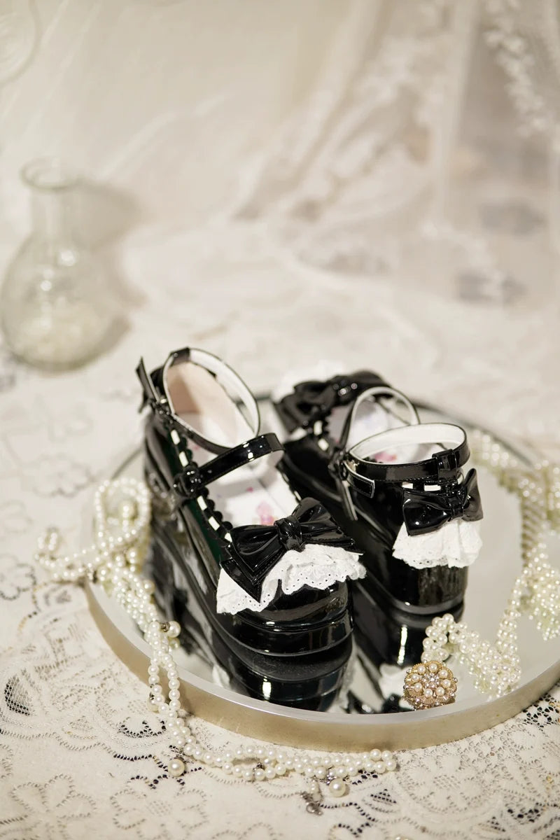 Jiujiu Lolita - Milky Puff - Zapatos Lolita dulces de punta redonda con cu?a peque?a - Rosa, varios modelos