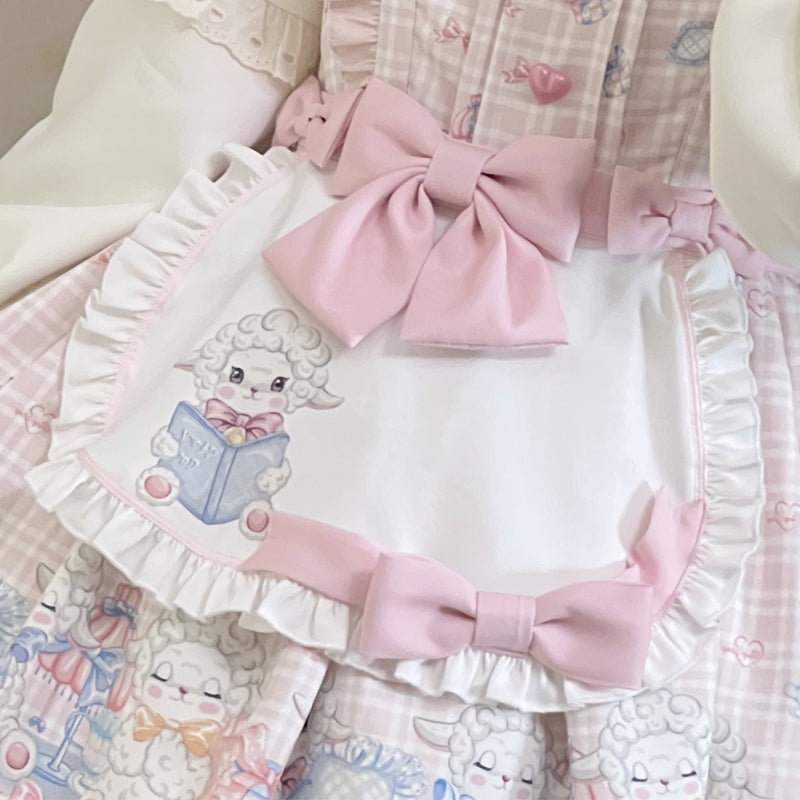 Goat Baa Bedtime Story - Vestido JSK Lolita kawaii con estampado de ovejas y delantal desmontable - varios colores y modelos