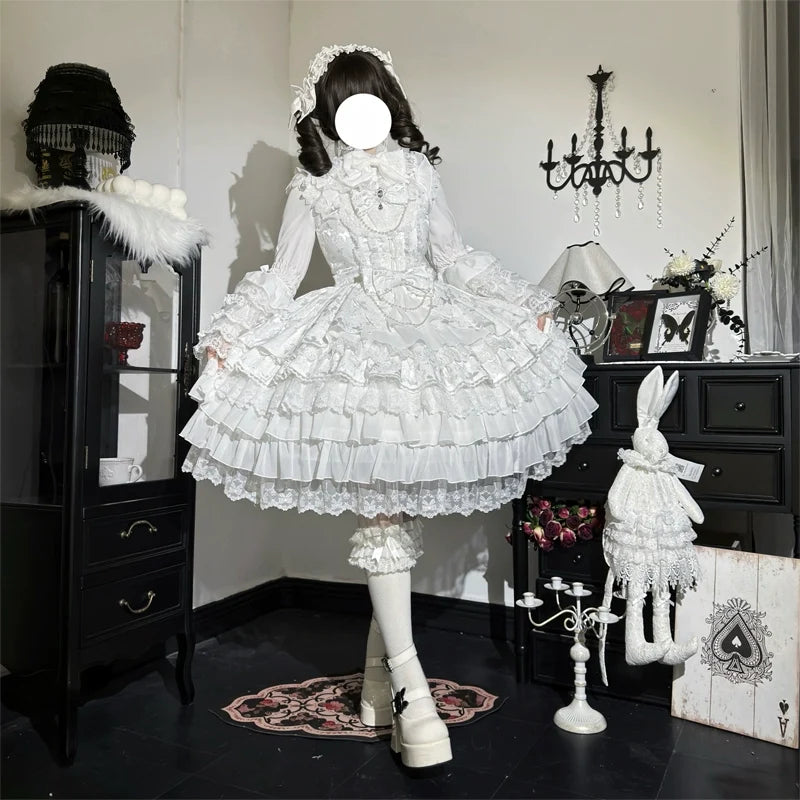 Love Feathered Bond - Vestido JSK Lolita dulce de novia y blusa con mangas hime - varios colores y modelos