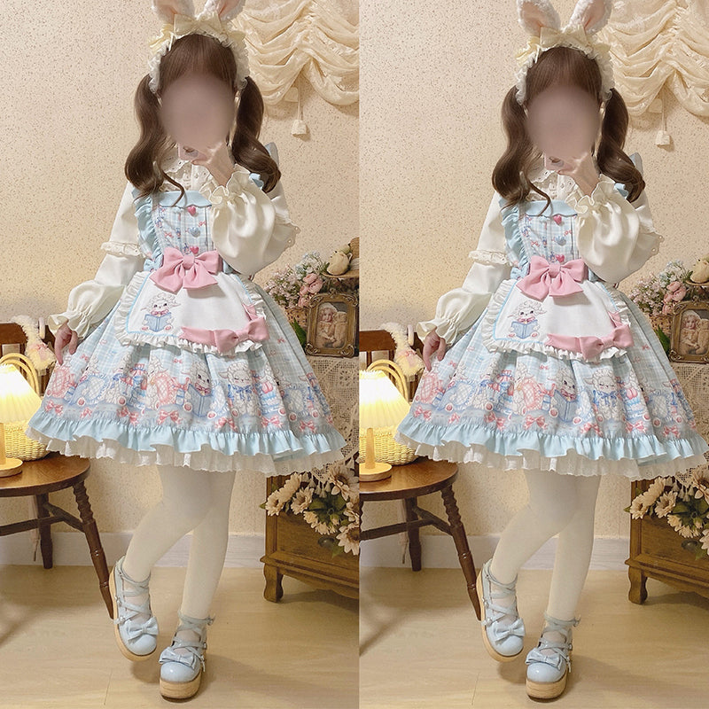 Goat Baa Bedtime Story - Vestido JSK Lolita kawaii con estampado de ovejas y delantal desmontable - varios colores y modelos