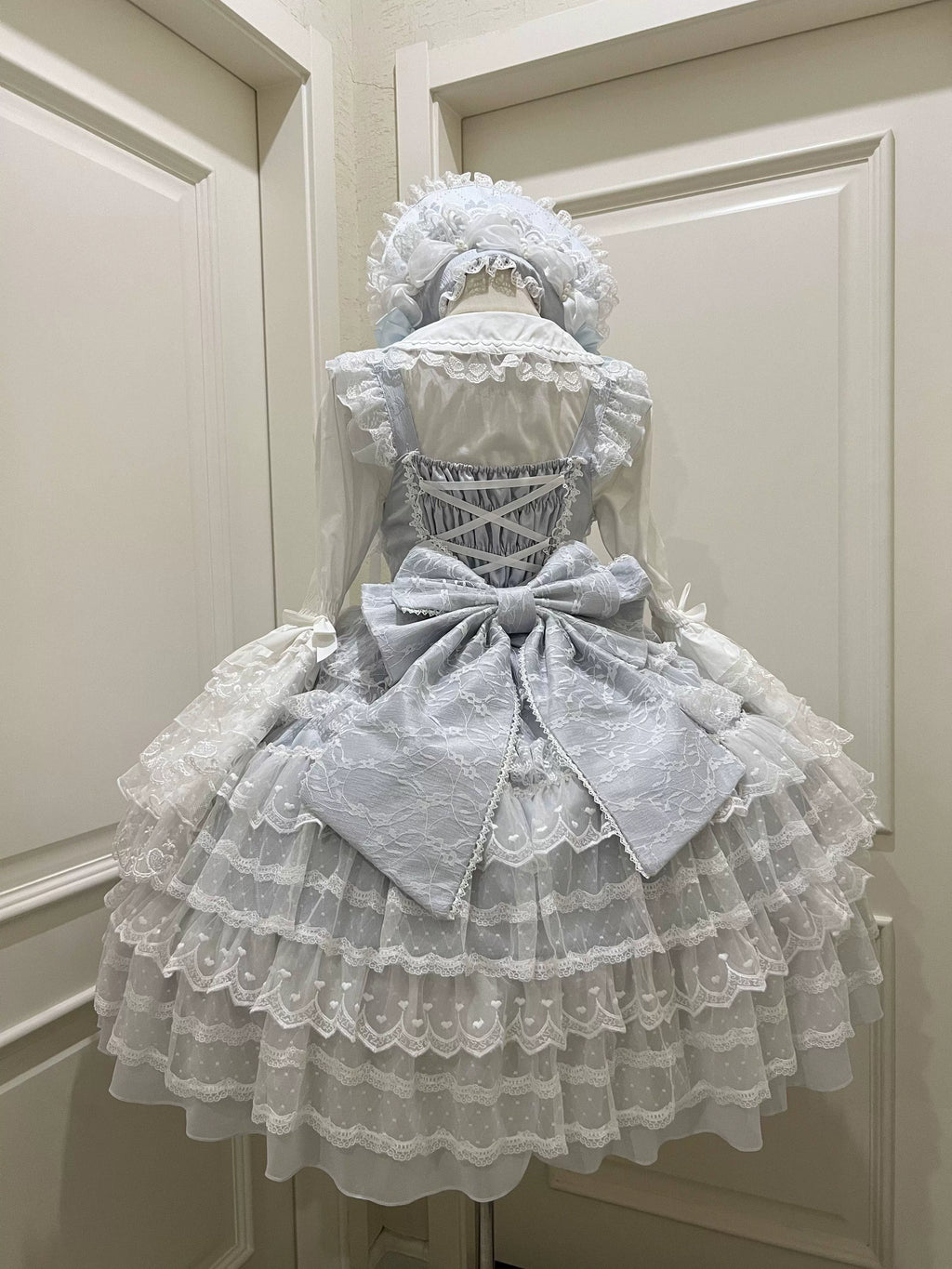 Dream Prelude - Conjunto de vestido JSK Lolita de princesa con encaje escalonado - varios colores y modelos
