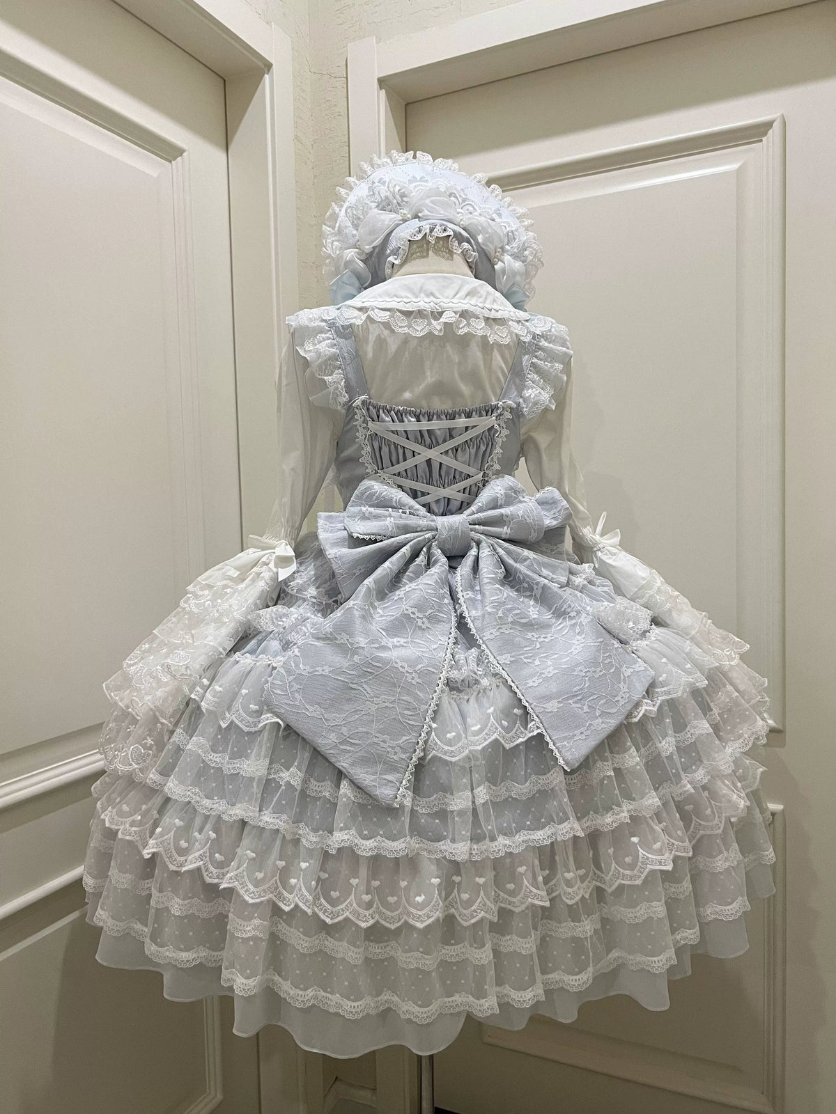 Dream Prelude - Conjunto de vestido JSK Lolita de princesa con encaje escalonado - varios colores y modelos