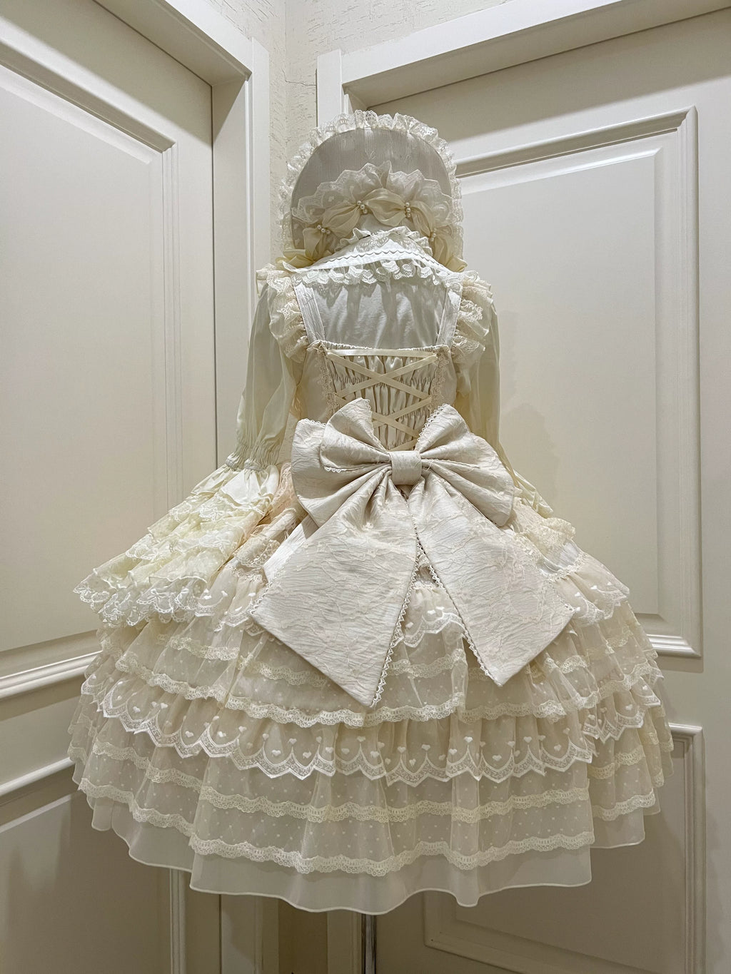 Dream Prelude - Conjunto de vestido JSK Lolita de princesa con encaje escalonado - varios colores y modelos