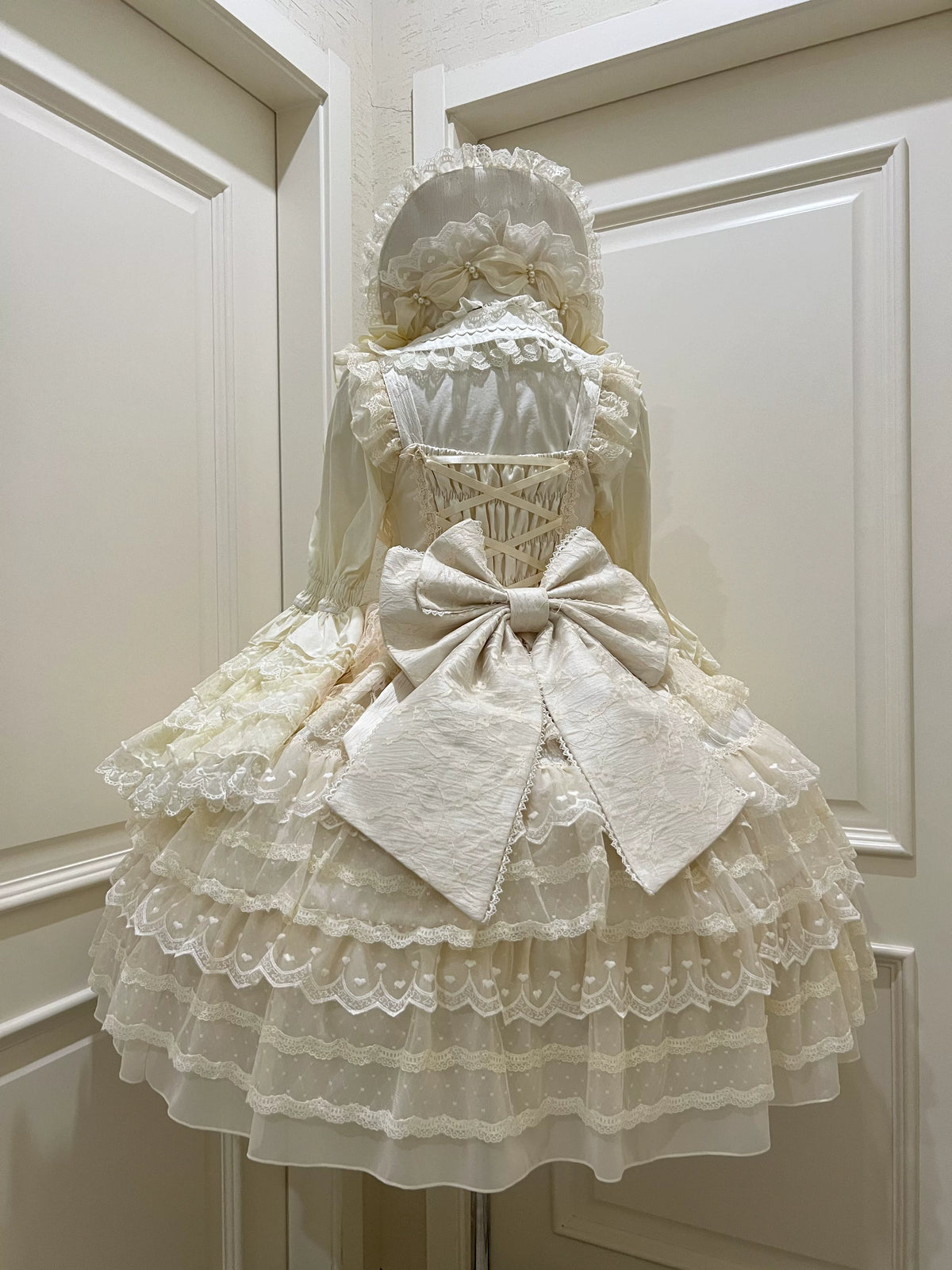 Dream Prelude - Conjunto de vestido JSK Lolita de princesa con encaje escalonado - varios colores y modelos
