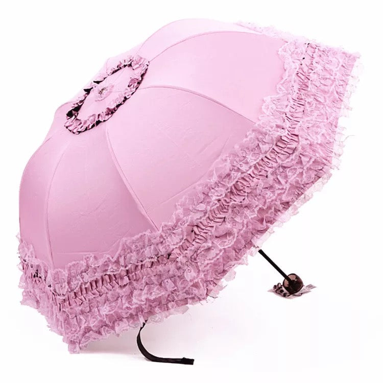 Sombrilla Lolita de princesa con protección solar y volantes de encaje - varios colores y modelos