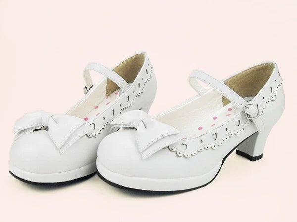Zapatos Lolita dulces de tacón con lazos de mariposa - Rosa y Gris, varios modelos