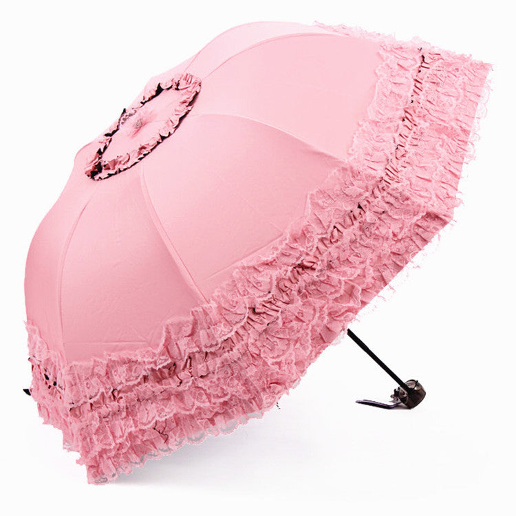 Sombrilla Lolita de princesa con protección solar y volantes de encaje - varios colores y modelos