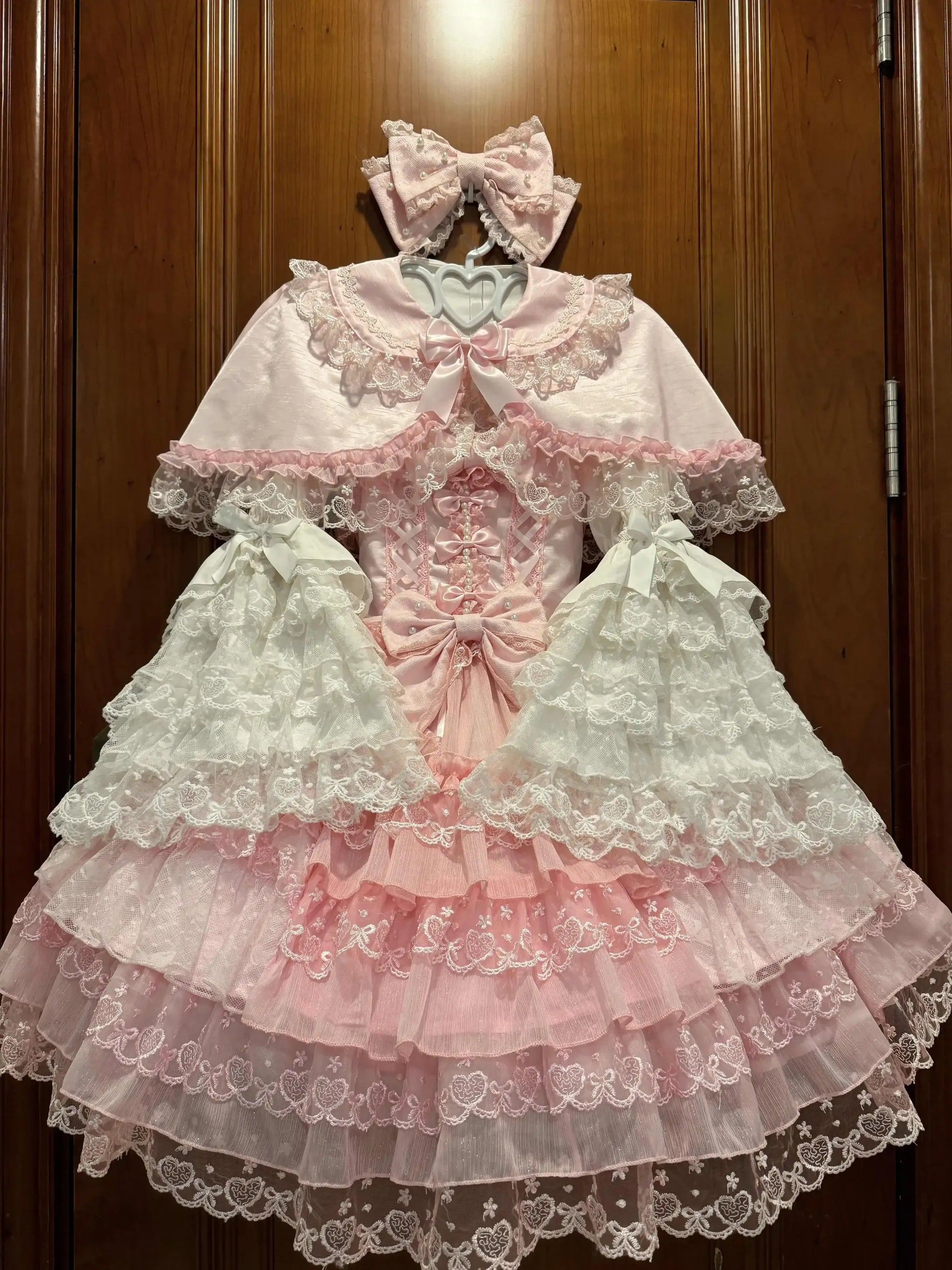 Love Overture - Vestido JSK Lolita dulce con volantes escalonados y encaje de corazones - varios colores y modelos
